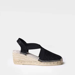 Toni Pons Triton espadrillas da donna vegan lucide nero