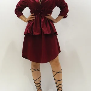 Vestito a camicia con ruches