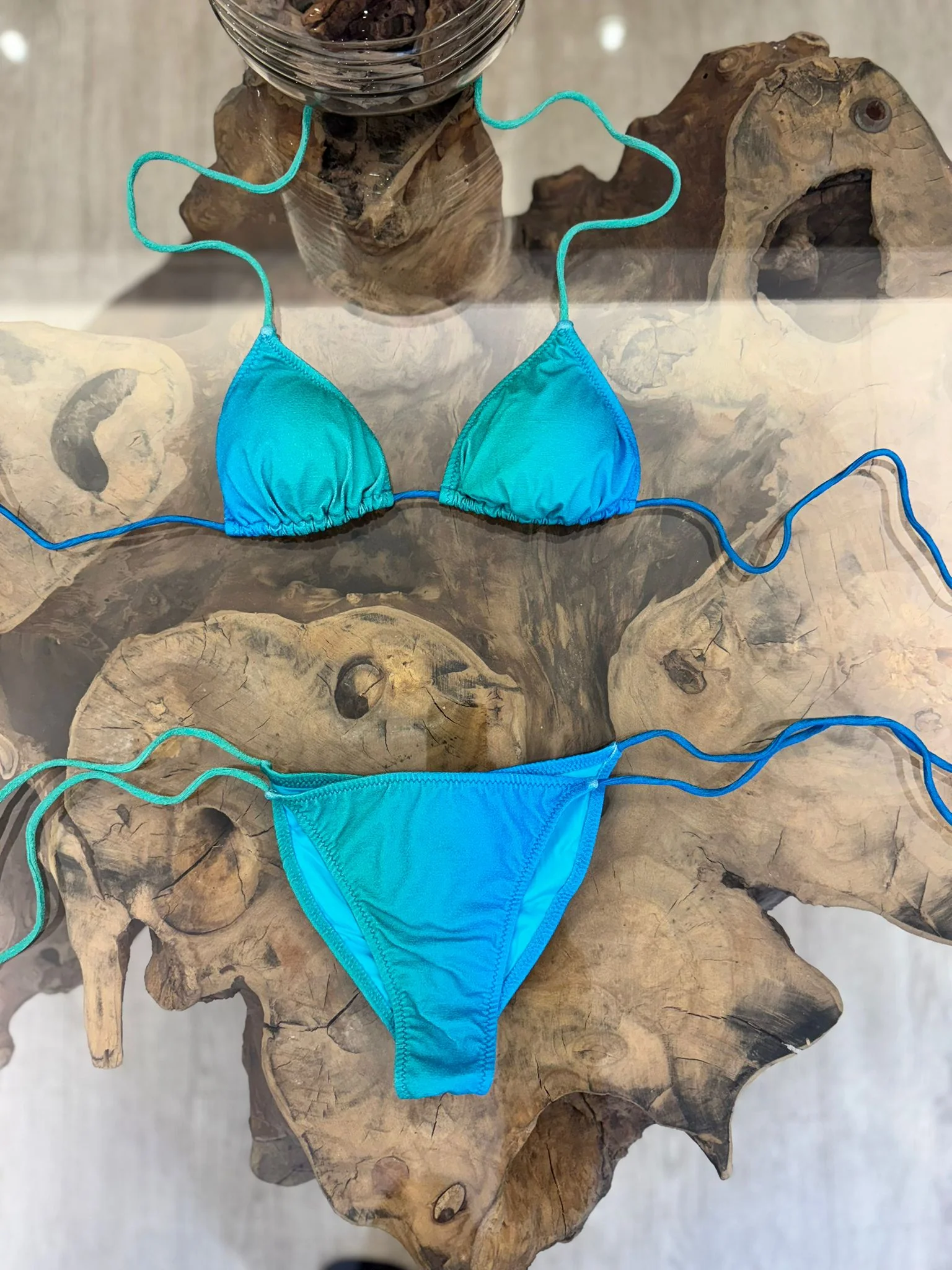 Bikini Azzurro - Triangolo e Slip regolabili - F**K - SW1850X82 - immagine 3