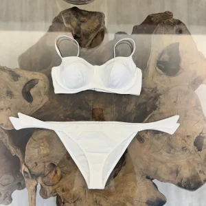 Bikini con Ferretto e Slip Regolabile bianco F**K - SW1804WH