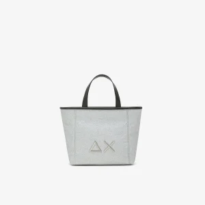 SUN68 BZ35266 Shopping bag Jacqueline in PU glitterato argento