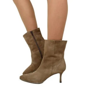 Stivaletti Polacchino Acero in Pelle Scamosciata Made in italy