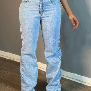 Jeans Dritti Eleganti in Tinta Unita Semplici e alla Moda per le Donne