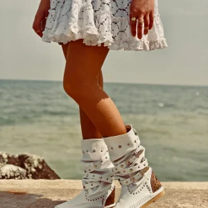 Indianini Ibiza in Pelle Bianchi con Fibbie Originali KikkiLine