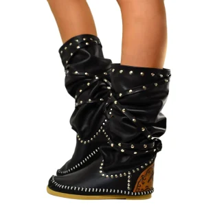 Indianini Donna in Pelle Neri con Laccio Schiava Made in Italy